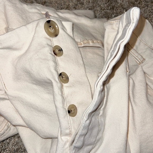 Free People Pleated Carrot Cropped Pants Ecru Size 6 - Picture 8 of 12